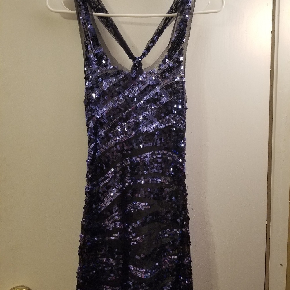 Madee purple and black sequin short dress